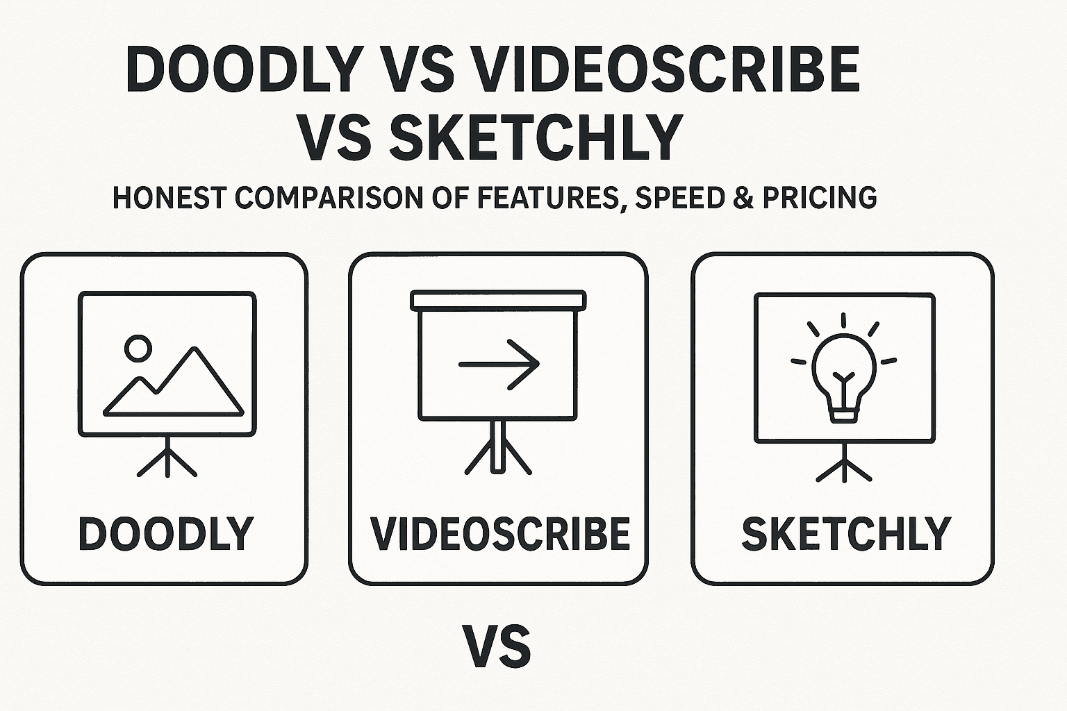 Doodly vs VideoScribe vs Sketchly: Honest Comparison of Features, Speed & Pricing